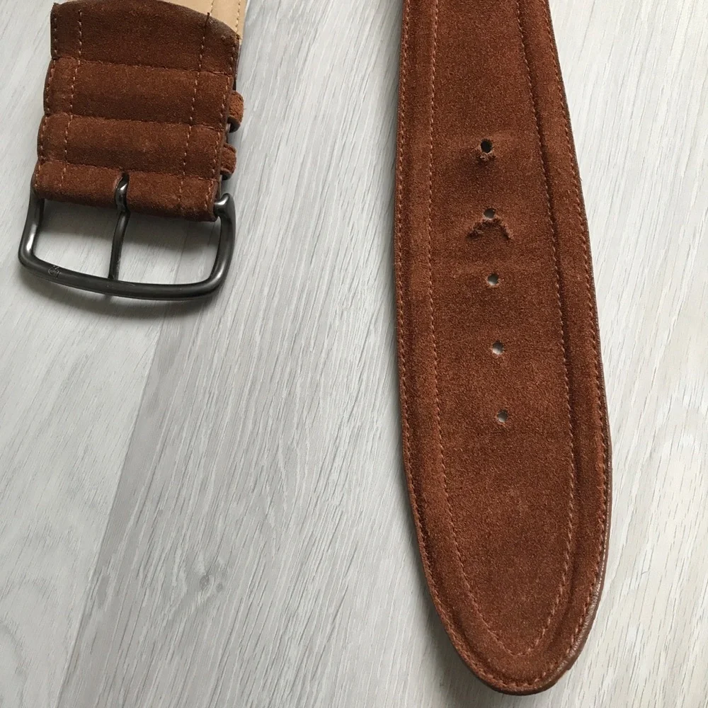 LINEA PELLE BROWN SUEDE LEATHER WIDE BELT WOMENS SMALL